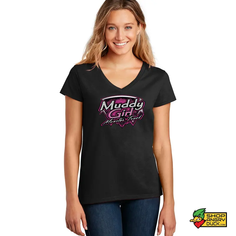 Muddy Girl Ladies V-Neck T-Shirt