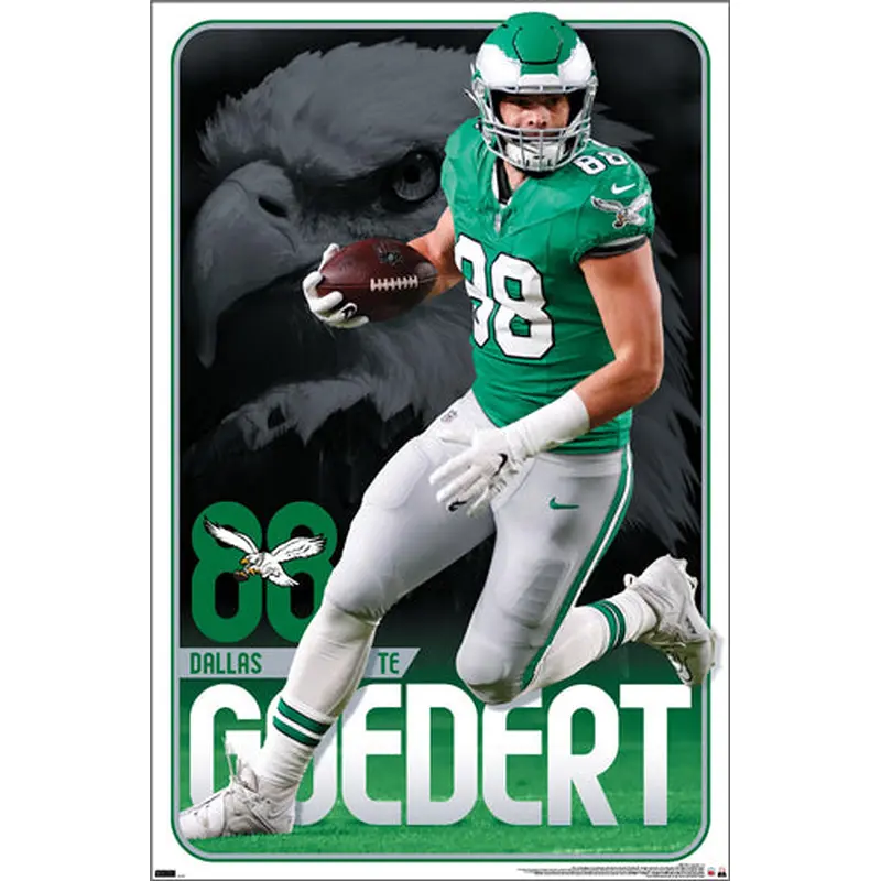 Dallas Goedert "Superstar" Philadelphia Eagles TE NFL Action Wall Poster - Costacos 2024