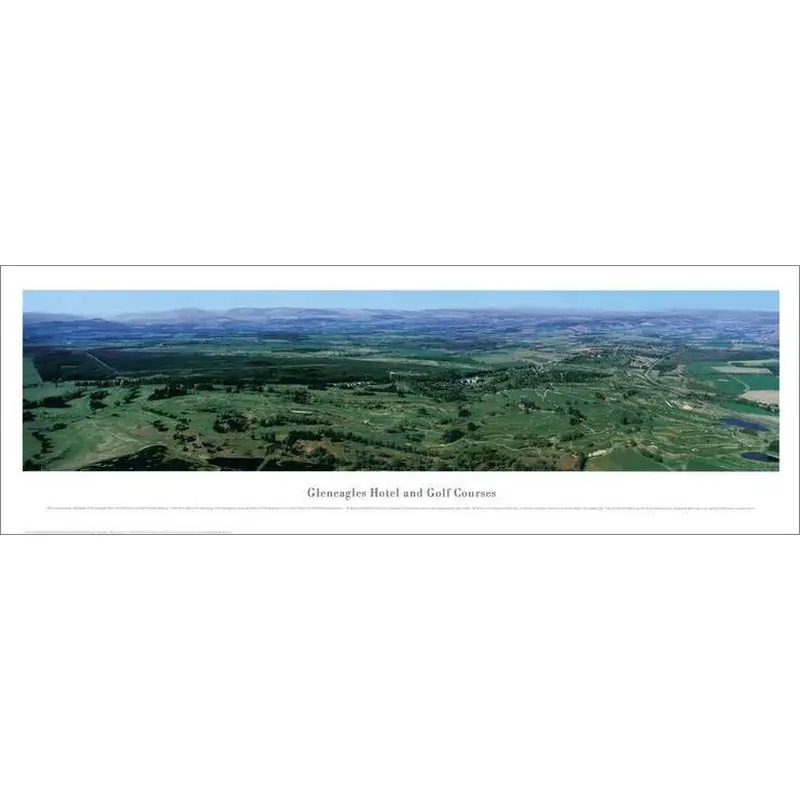 Gleneagles Golf Courses Aerial Panoramic Poster Print - Blakeway Worldwide