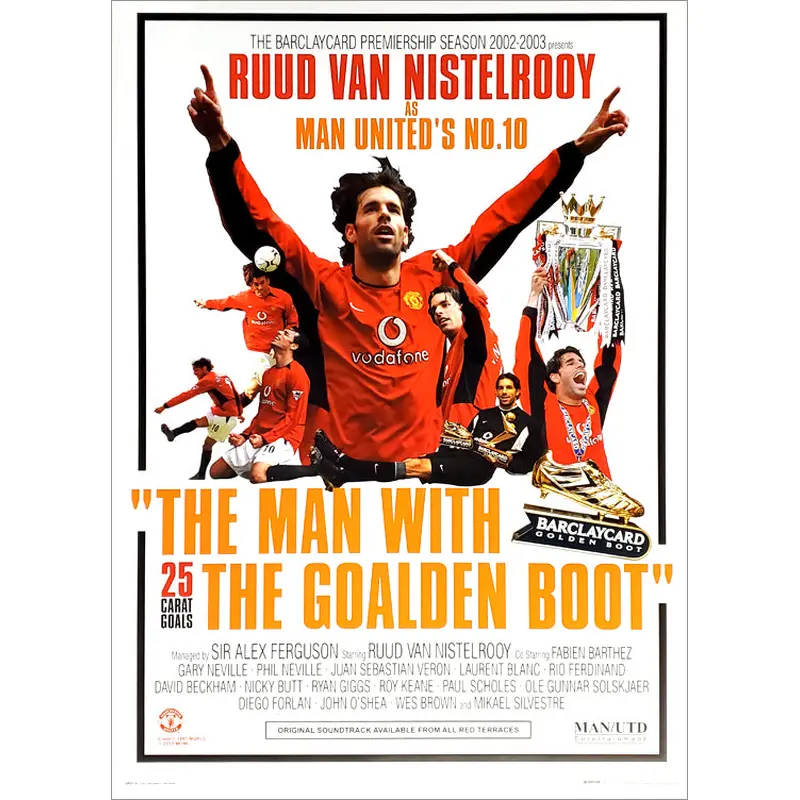 Ruud Van Nistelrooy "Goalden Boot" Manchester United FC Poster - GB Posters 2003