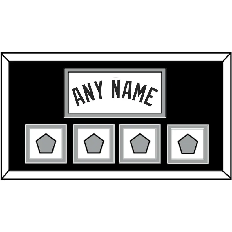 San Antonio Name With 4 Finals Patches - Home White (1989-2002) - Double Mat 2