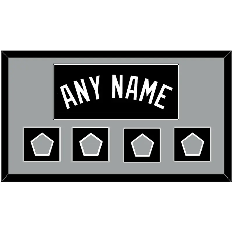 San Antonio Name With 4 Finals Patches - Road Black (2002-2017) - Single Mat 2