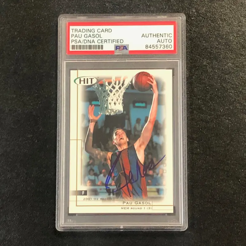 2001-02 Sage Hit #16 Pau Gasol Signed Card AUTO PSA Slabbed Grizzlies
