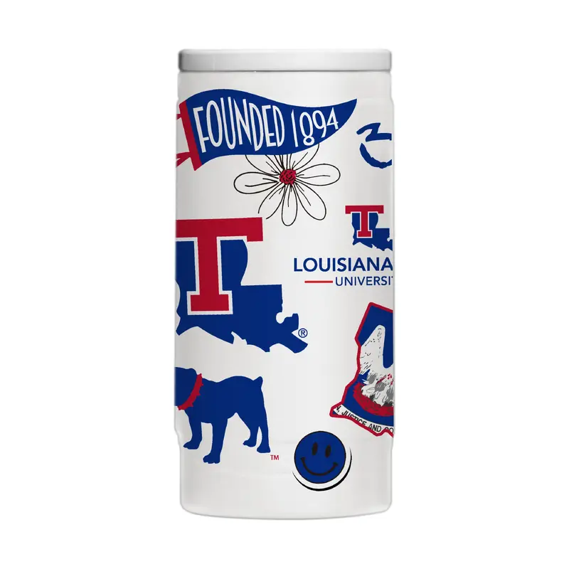 Louisiana Tech 12oz Native Powdercoat SlimCan Coolie