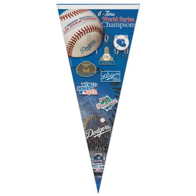 LA/Brooklyn Dodgers 6-Time World Champs EXTRA-LARGE Premium Felt Pennant - Wincraft