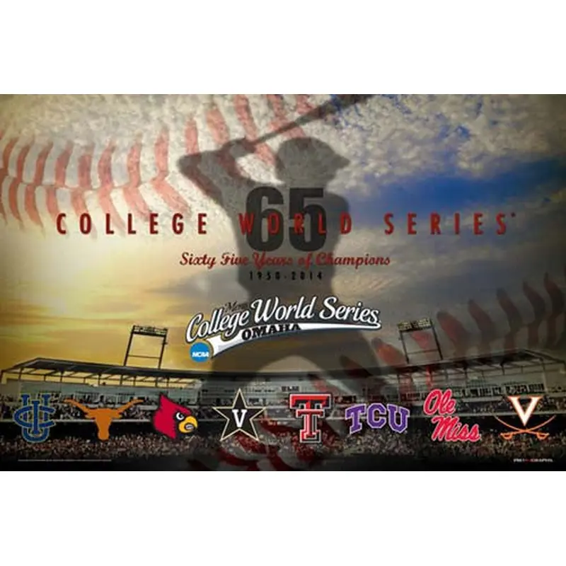 NCAA Baseball College World Series "65 Years" 2014 Official Event Poster