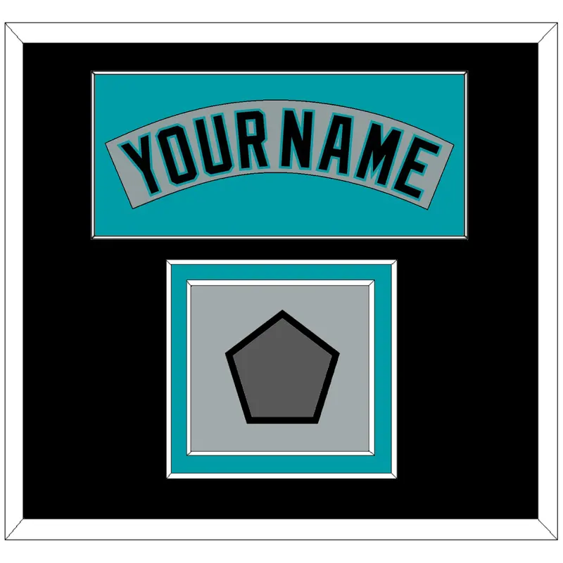 Florida Nameplate & World Series Patch - Road Gray (1993-2001) - Double Mat 7