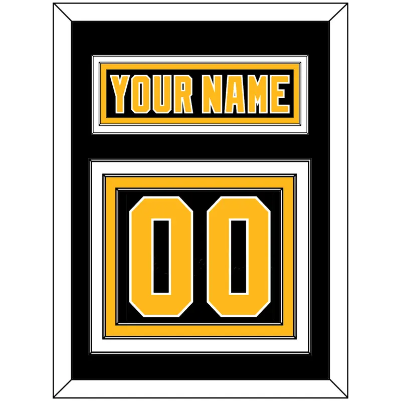 Pittsburgh Nameplate & Number (Back) - Road Black (1992-1997) - Triple Mat 2