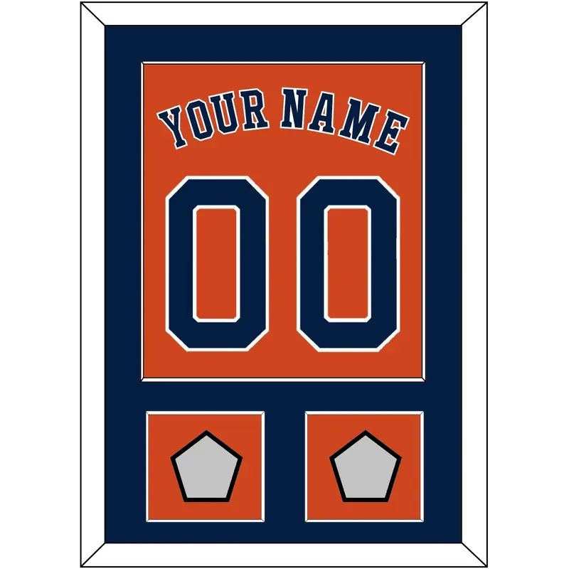 Houston Name, Number & 2 World Series Champions Patches - Alternate Orange - Single Mat 2