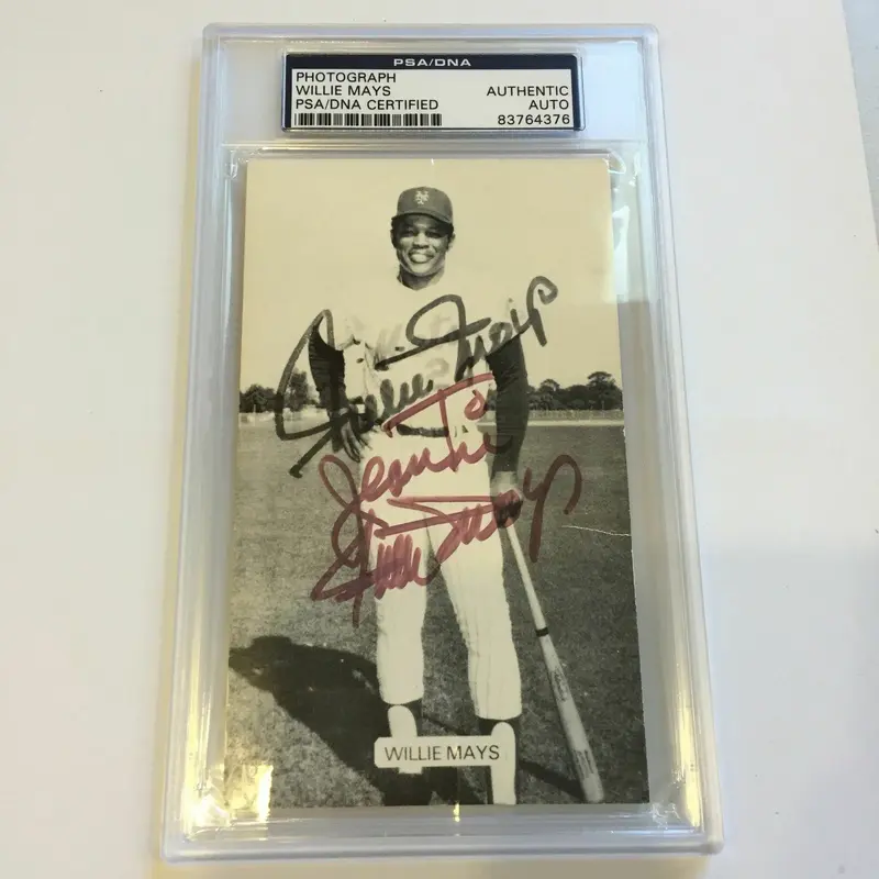 Willie Mays Signed Autographed Vintage 1970 Post Card PSA DNA COA