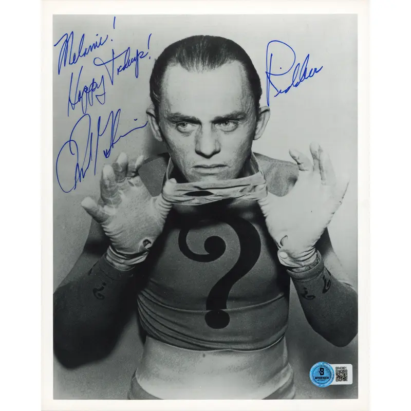 Frank Gorshin Batman "Melanie! Happy Holidays! Riddler" Signed 8x10 Photo BAS