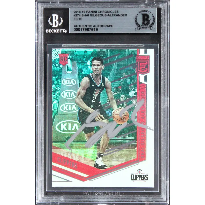 Shai Gilgeous-Alexander Signed 2018 Panini Chronicles #274 Rookie Card BAS Slab