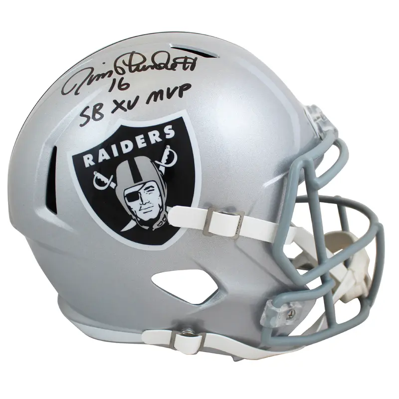 Raiders Jim Plunkett "SB XV MVP" Signed Full Size Speed Rep Helmet BAS Witnessed