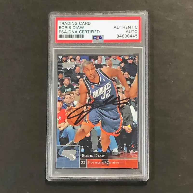 2009-10 Upper Deck Basketball #18 Boris Diaw Signed Card AUTO PSA Slabbed Bobcats
