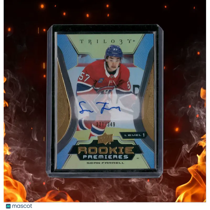 2023-24 Upper Deck Trilogy Sean Farrell Level 1 Premieres Rookie Auto 321/349