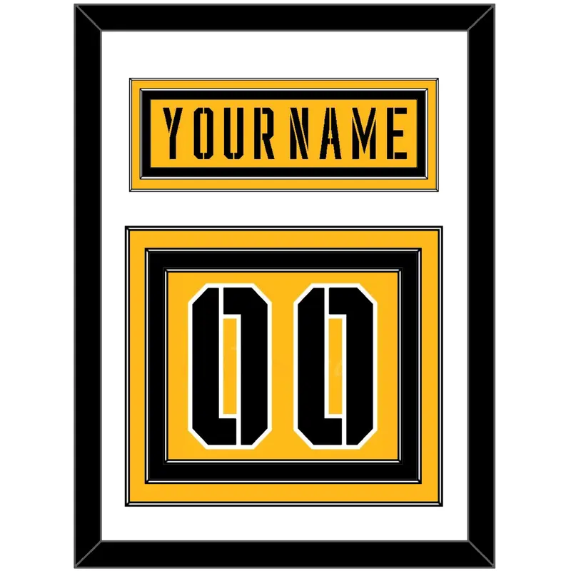 Pittsburgh Nameplate & Number (Back) - 2017 Stadium Series Gold - Triple Mat 1