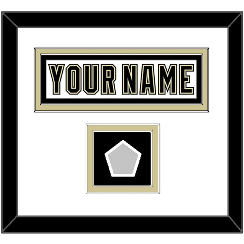 Pittsburgh Nameplate & Stanley Cup Champions Patch - Road White (2007-2016) - Double Mat 1