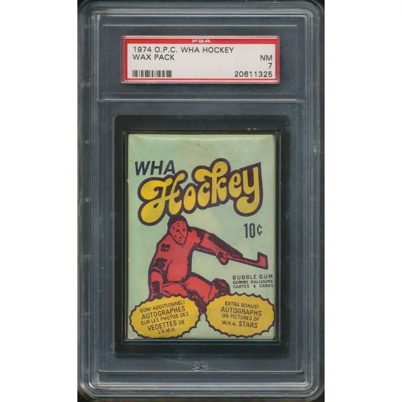 1974 1974/75 OPC O-Pee-Chee WHA Hockey Unopened Wax Pack PSA 7