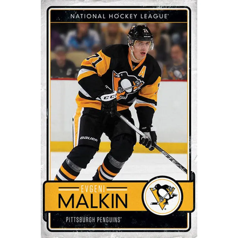 Evgeni Malkin "Throwback" Pittsburgh Penguins Official NHL Hockey Poster - Trends 2017