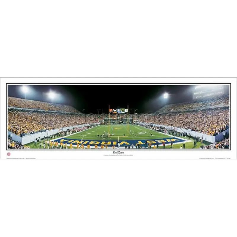West Virginia Mountaineers Foorball "End Zone" Premium Poster Print - Everlasting Images