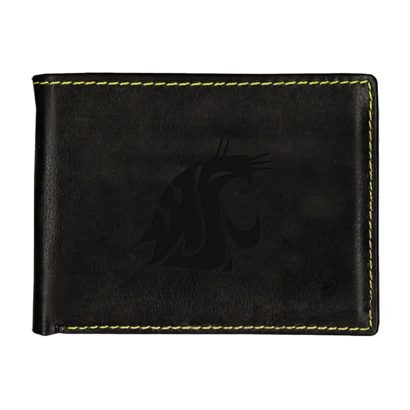 WSU Black Leather Bifold Wallet