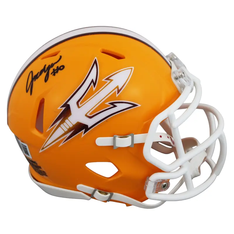 Arizona State Jordyn Tyson Authentic Signed Gold Speed Mini Helmet BAS Witnessed