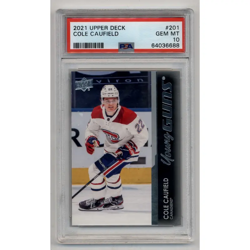 Cole Caufield 2021-22 Upper Deck Young Gun #201 PSA 10 Gem Mint 6688
