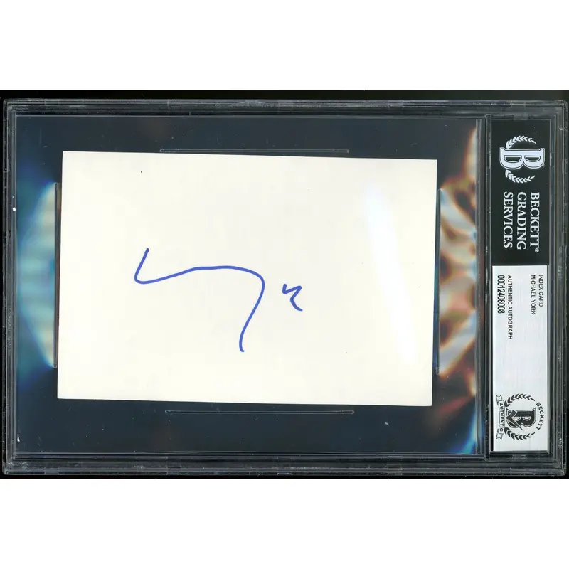 Michael York Romeo + Juliet Authentic Signed 4x6 Index Card BAS Slabbed