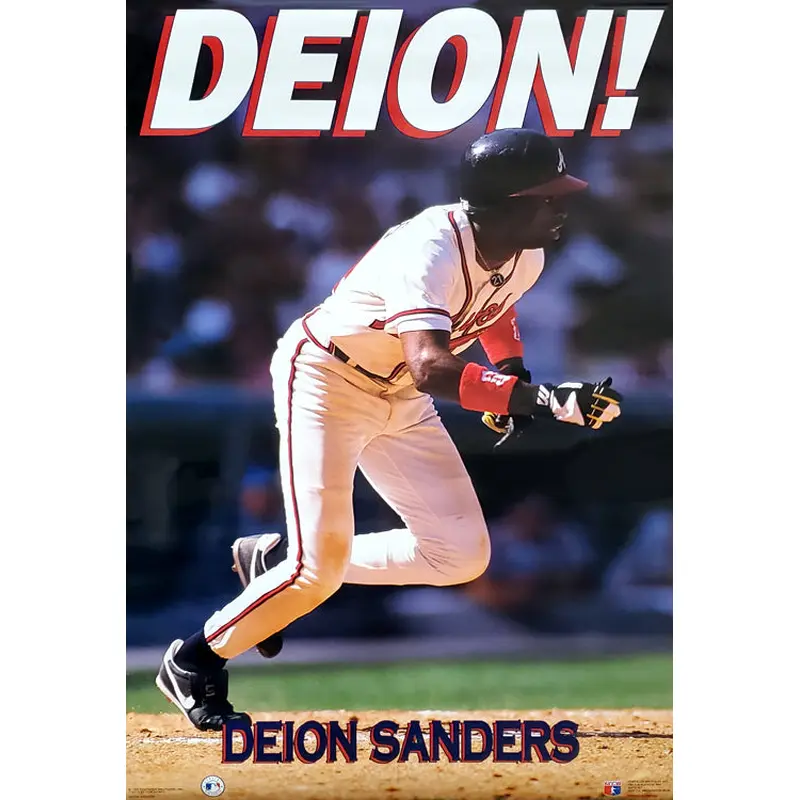 Deion Sanders "Deion!" Atlanta Braves MLB Action Poster - Costacos Brothers 1992