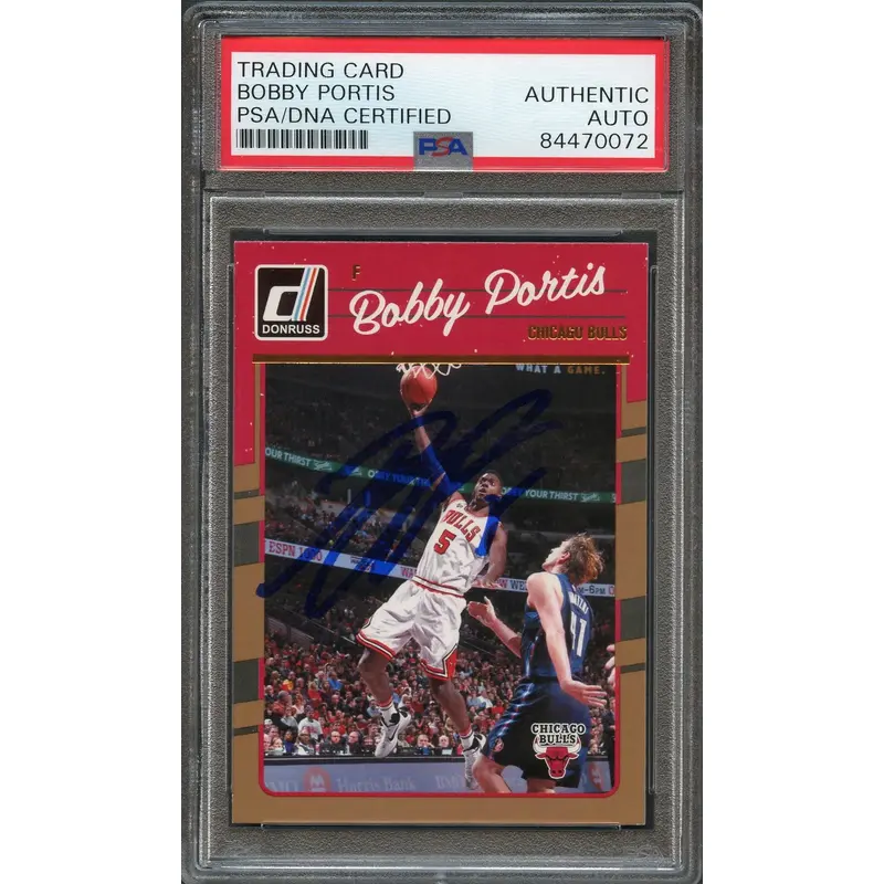 2016-17 Donruss #14 Bobby Portis Signed Card AUTO PSA Slabbed Bulls