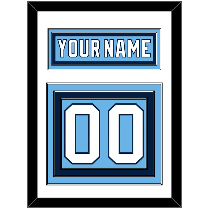 Pittsburgh Nameplate & Number (Back) - 2008 Winter Classic Powder Blue - Triple Mat 1