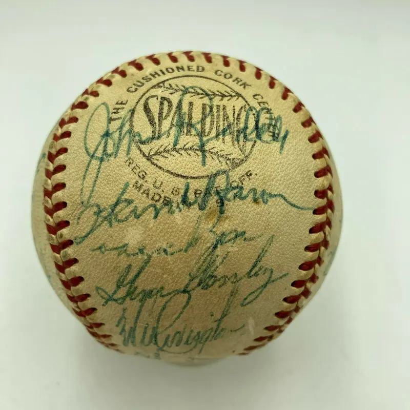 1957 Milwaukee Braves World Series Champs Team Signed Baseball JSA Hank Aaron
