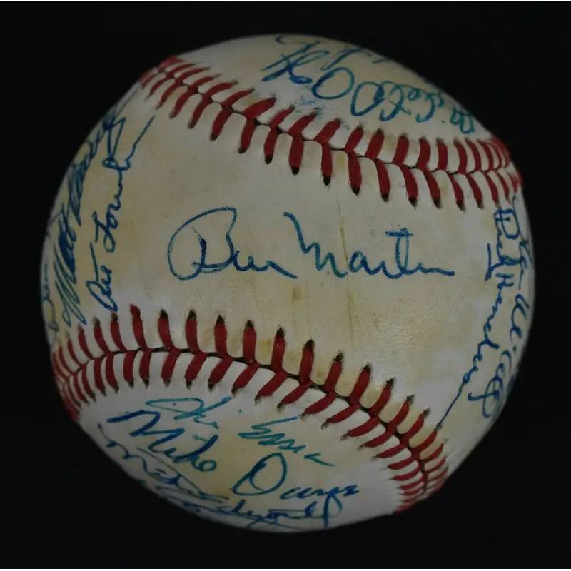 1980 Oakland A's Team Signed Baseball Billy Martin Rickey Henderson JSA COA