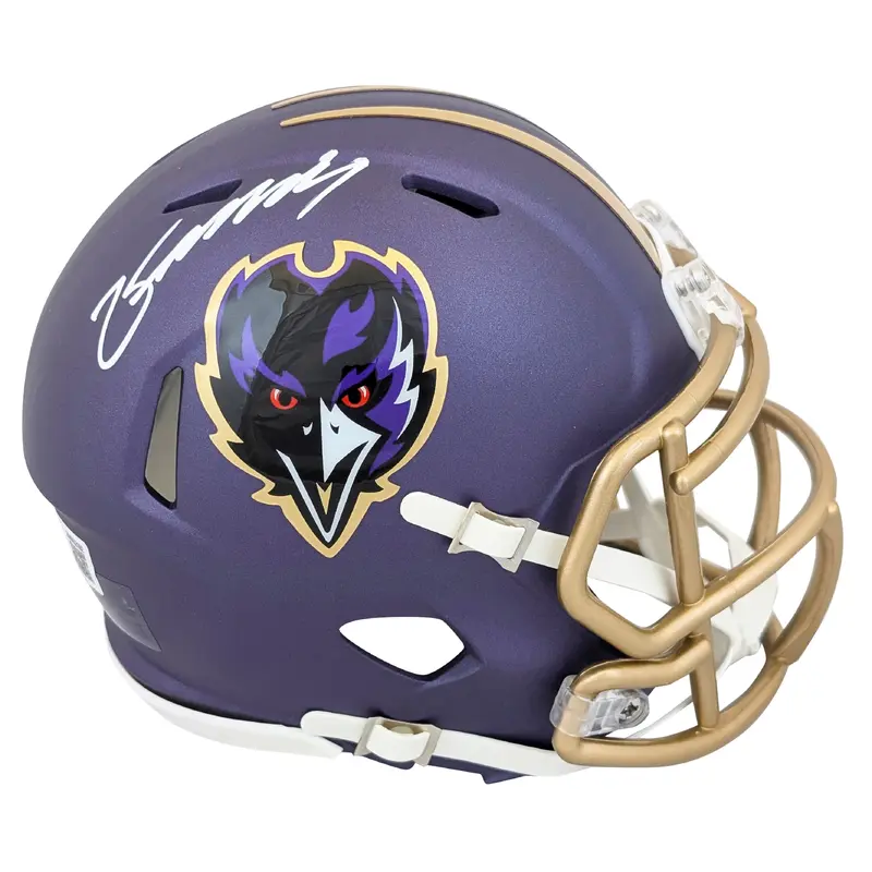 Ravens Zay Flowers Signed 2024 On-Field Alt Speed Mini Helmet BAS Witnessed