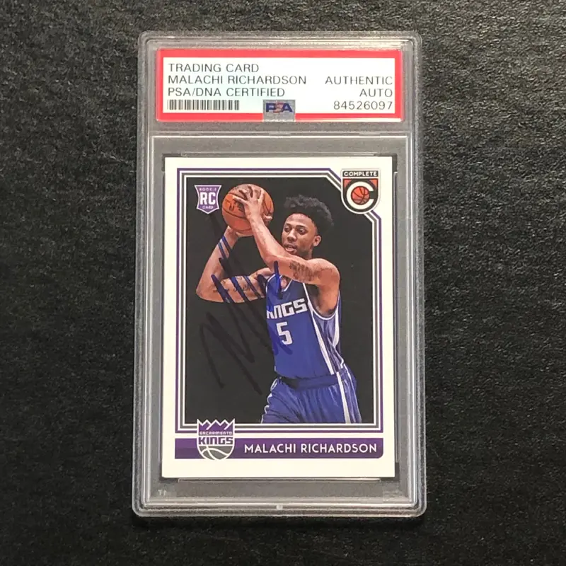2016-17 Panini Complete #156 Malachi Richardson Signed Card AUTO PSA Slabbed RC Kings