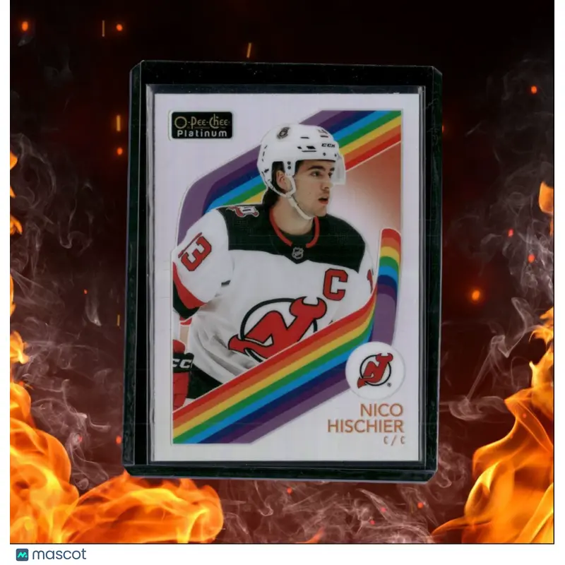 2023-24 O-Pee-Chee Platinum Nico Hischier Retro Rainbow #R-32