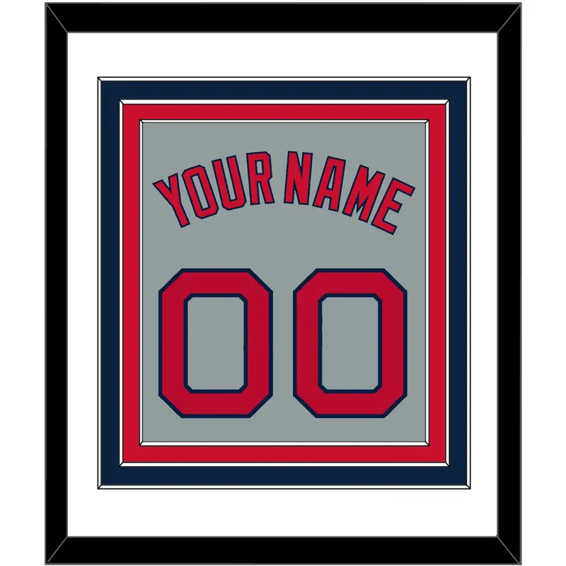 Boston Name & Number - Road Gray - Triple Mat 1