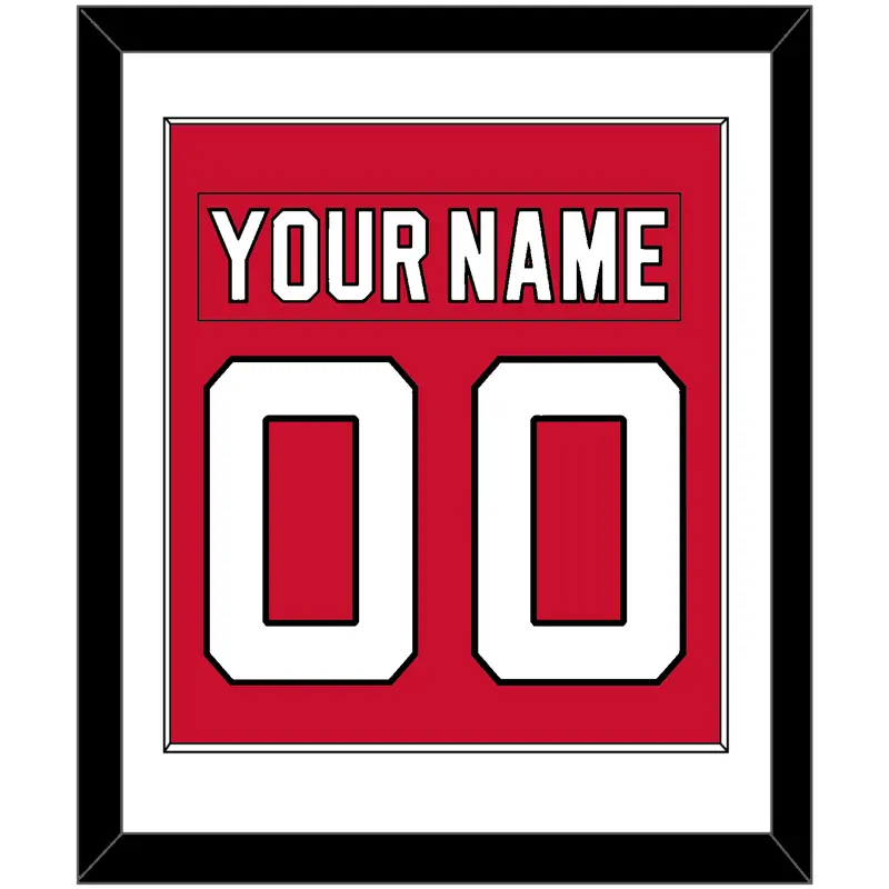 New Jersey Nameplate & Number (Back) Combined - Road Red (1992-2007) - Single Mat 1