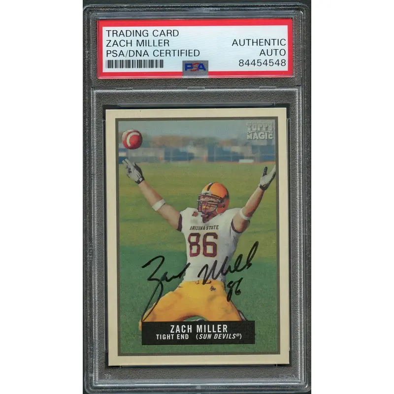 2009 Topps Magic #10 Zach Miller Signed Card PSA Slabbed Sun Devils