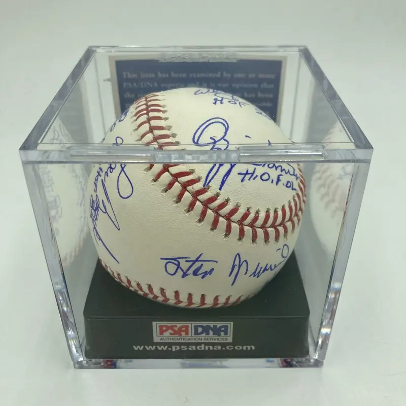 Stan Musial Bob Gibson Lou Brock St Louis. Cardinals HOF Signed Baseball PSA 10