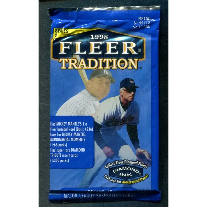 1998 Fleer Tradition Baseball Unopened Series 2 Pack (Retail) (Pre-Priced)