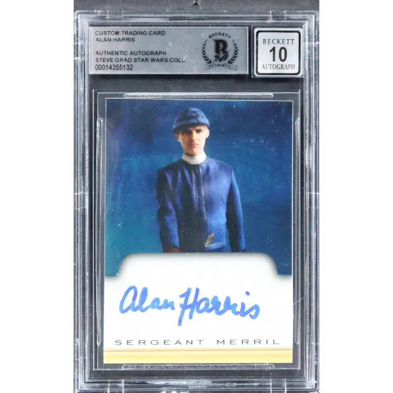 Alan Harris Star Wars Signed Custom Trading Card Auto Graded 10! BAS Slabbed