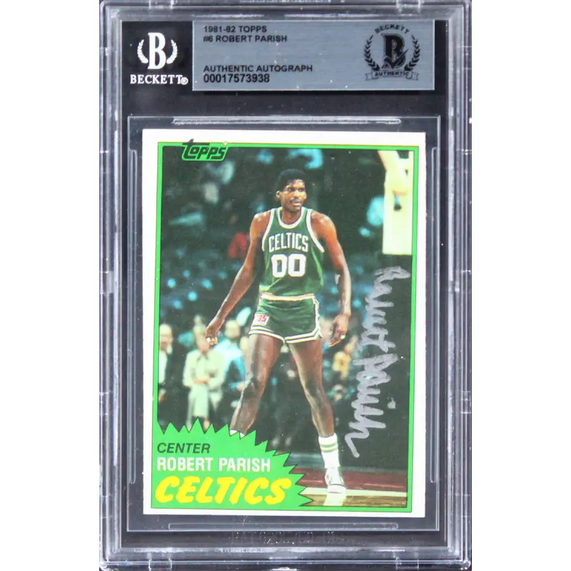 Celtics Robert Parrish Authentic Signed 1981 Topps #6 Card BAS Slabbed