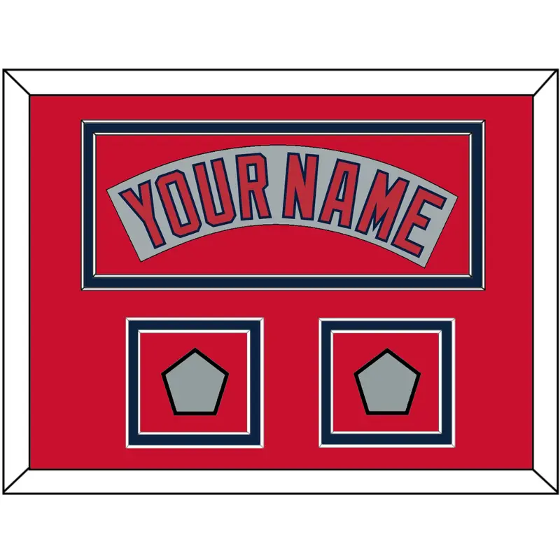 Boston Nameplate & Two World Series Jersey Patches - Road Gray (1992-2008)- Double Mat 3