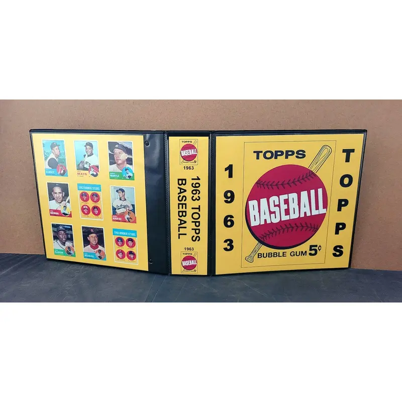 1963 Topps Baseball Cards Custom Made Album Binder 3 Sizes - 3501