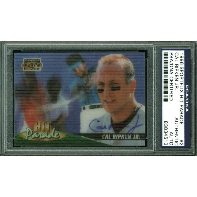 Orioles Cal Ripken Jr. Signed Card 1996 Sportflix Hit Parade #2 PSA/DNA Slabbed