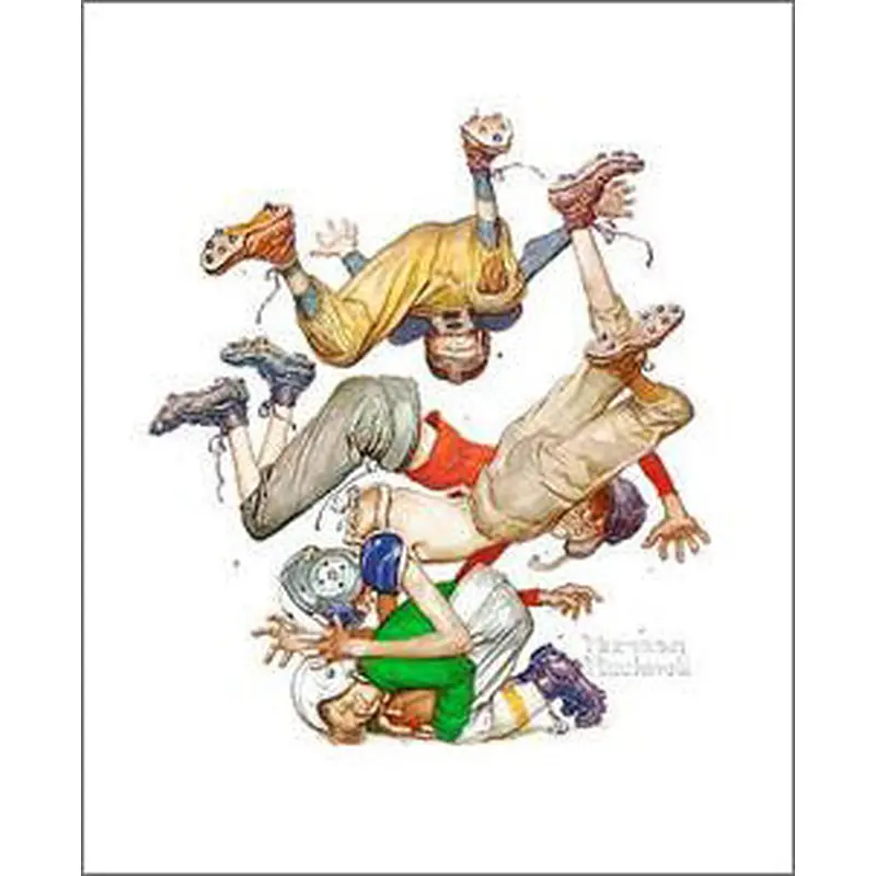 Classic Football Art "First Down" Poster by Norman Rockwell - Haddad's Fine Arts