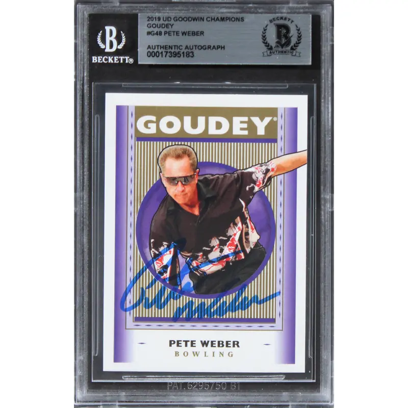 Pete Weber Auth Signed 2019 UD Goodwin Champions Goudey #G48 Card BAS Slabbed