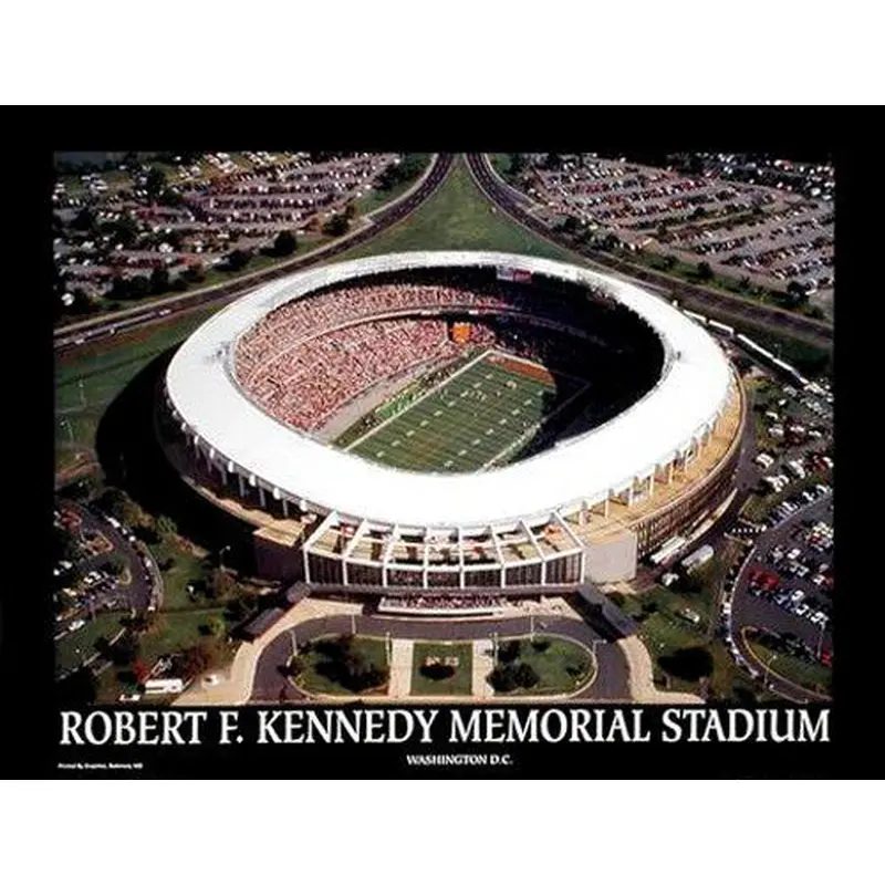 Washington Redskins RFK Stadium Gameday Classic Aerial Poster Print - Aerial Views