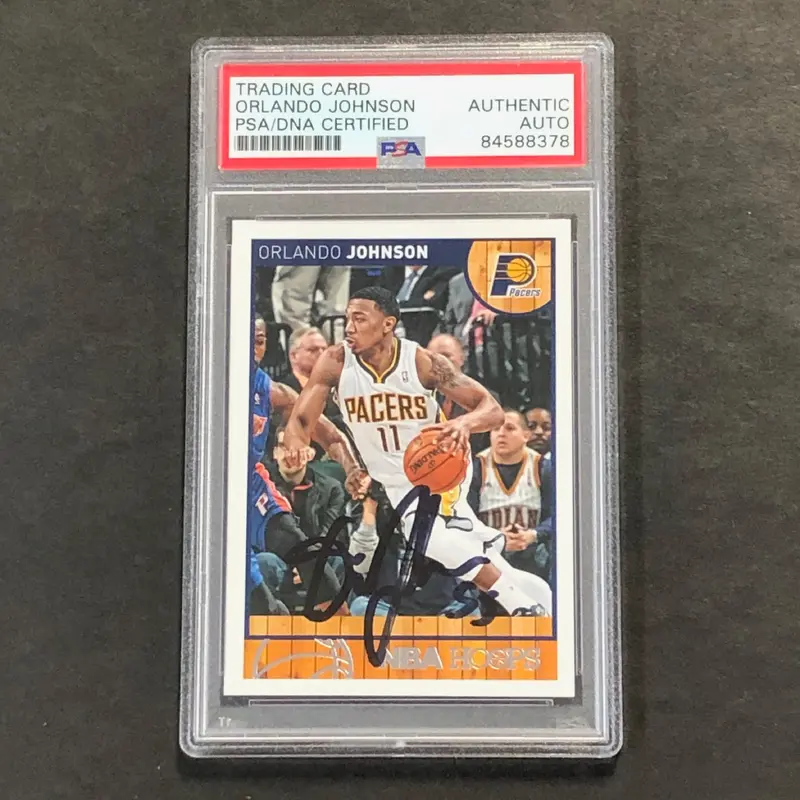 2013-14 NBA Hoops #64 Orlando Johnson Signed Card AUTO PSA Slabbed Pacers